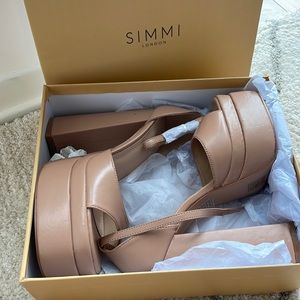 Nude Simmi Platform Heels - FIT SIZE 8